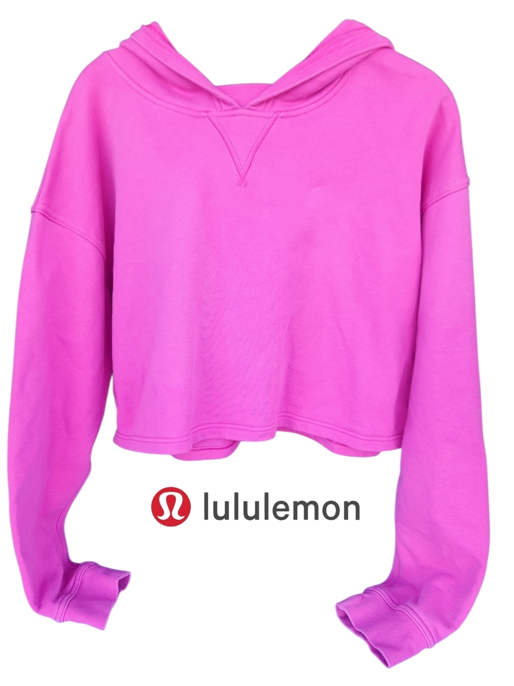 Lululemon athletica Cropped Hoodie in Hot Pink - Size 16